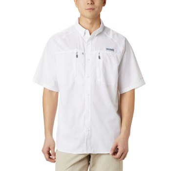 Pánské Košile Columbia PFG Terminal Tackle Short Sleeve Woven Bílé TGLKIB512